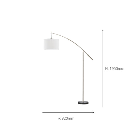 Eglo EU Nadina Steel White Classic Floor Lamp