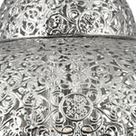 Searchlight Electric Fretwork Pendant  - Laser Cut Nickel Metal 9221-1SS