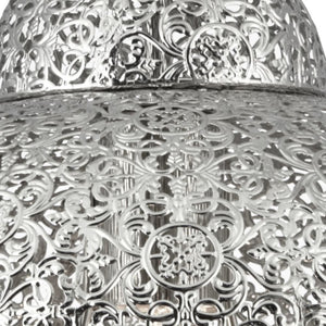 Searchlight Electric Fretwork Pendant  - Laser Cut Nickel Metal 9221-1SS