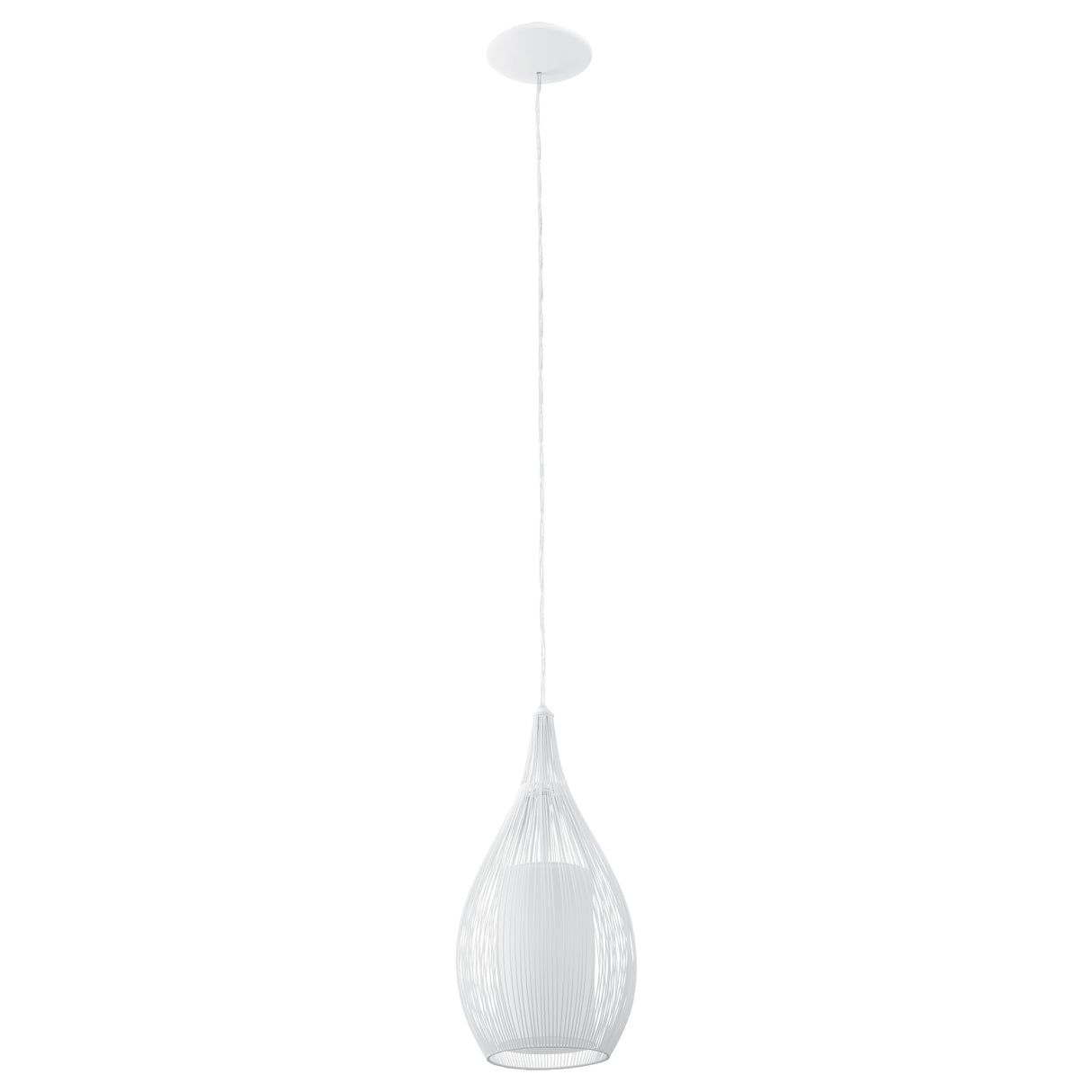 Eglo EU Razoni White Metal And Glass 1 Light Ceiling Fitting, (D) 19cm