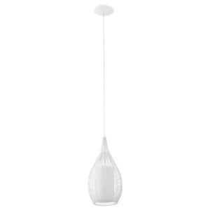 Eglo EU Razoni White Metal And Glass 1 Light Ceiling Fitting, (D) 19cm
