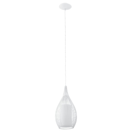 Eglo EU Razoni White Metal And Glass 1 Light Ceiling Fitting, (D) 19cm