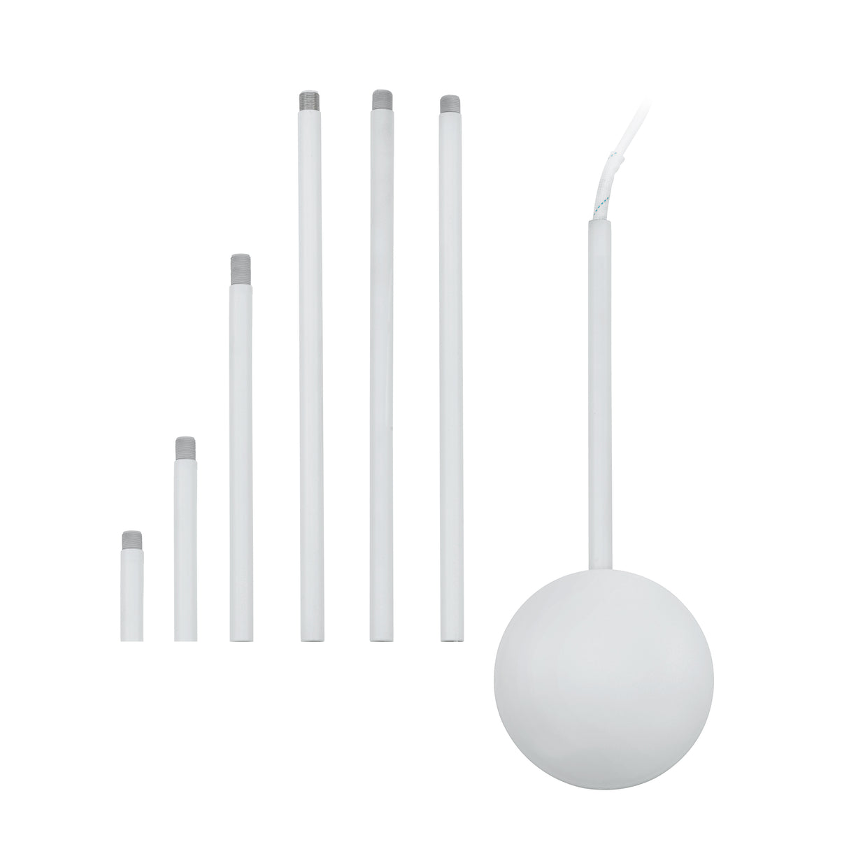 Eglo EU EXTENTION Suspension Accessory – White Steel Extension Bar, 1570?mm, Indoor Lighting Accessory
