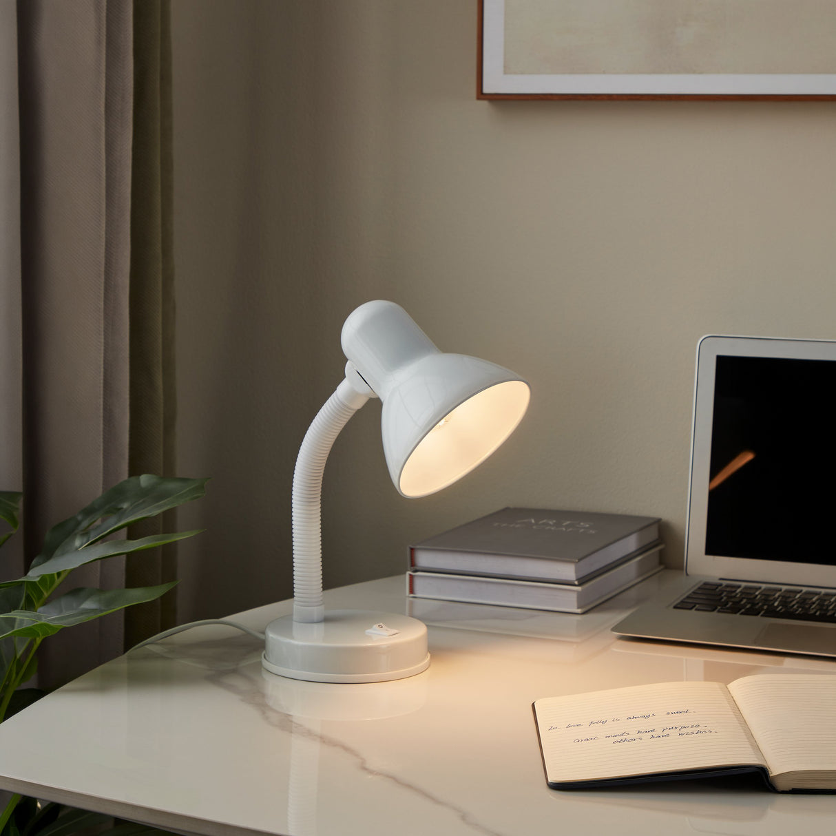 Eglo EU Basic White Plastic Flexible Table Lamp