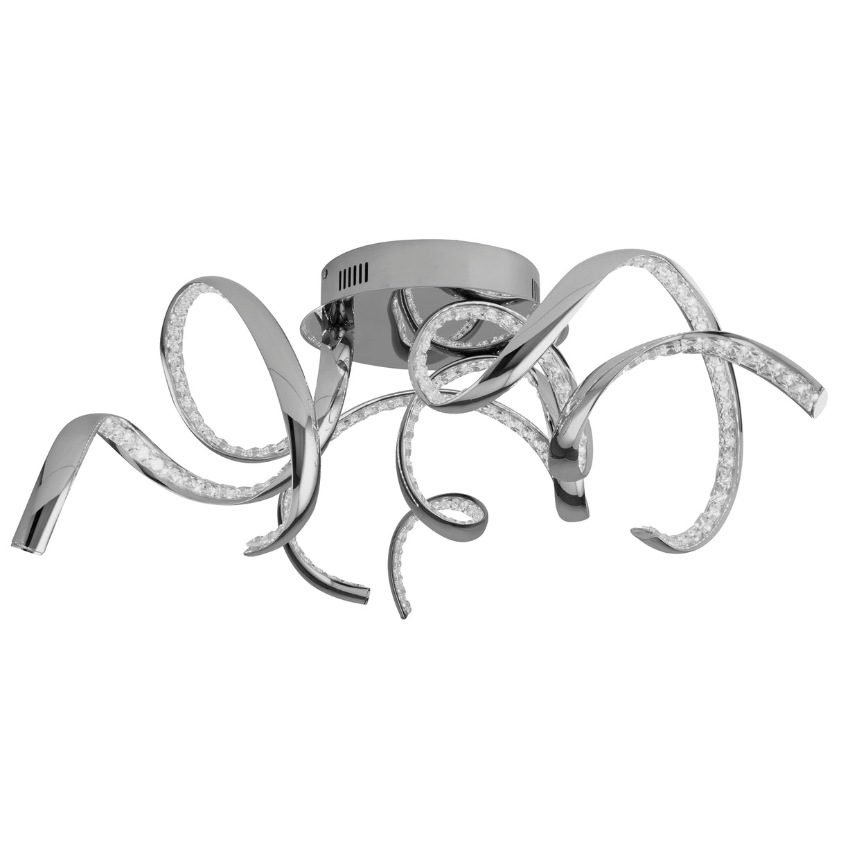 Searchlight Electric Twirls LED Flush- Chrome & Clear Crystal 9233-3CC