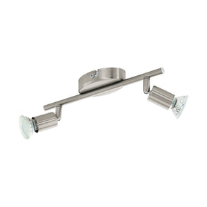 Eglo EU Buzz-LED Satin Nickel Steel 2-Light Spotlight