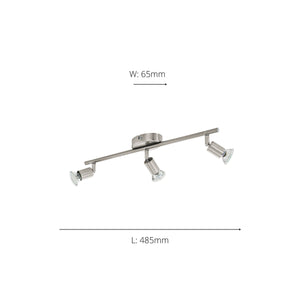 Eglo EU Buzz-LED Satin NIckel Steel 3-Light Spotlight