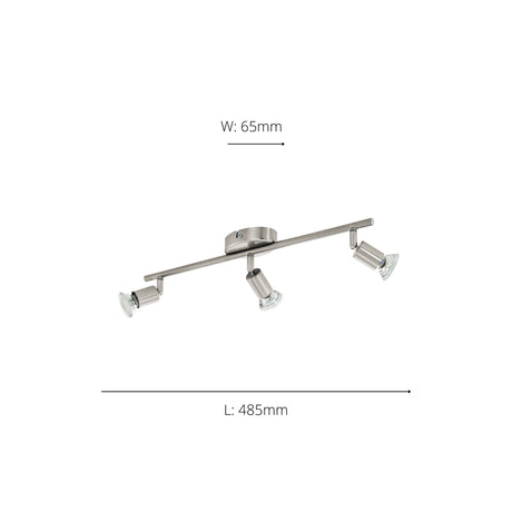 Eglo EU Buzz-LED Satin NIckel Steel 3-Light Spotlight