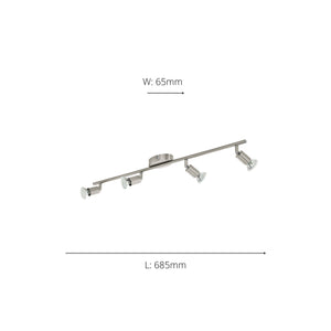 Eglo EU Buzz-LED Satin Nickel Steel 4-Light Spotlight