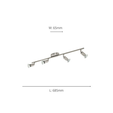Eglo EU Buzz-LED Satin Nickel Steel 4-Light Spotlight