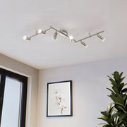 Eglo EU Buzz-LED Satin Nickel Steel 6-Light Spotlight