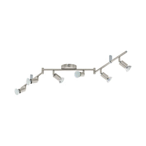 Eglo EU Buzz-LED Satin Nickel Steel 6-Light Spotlight