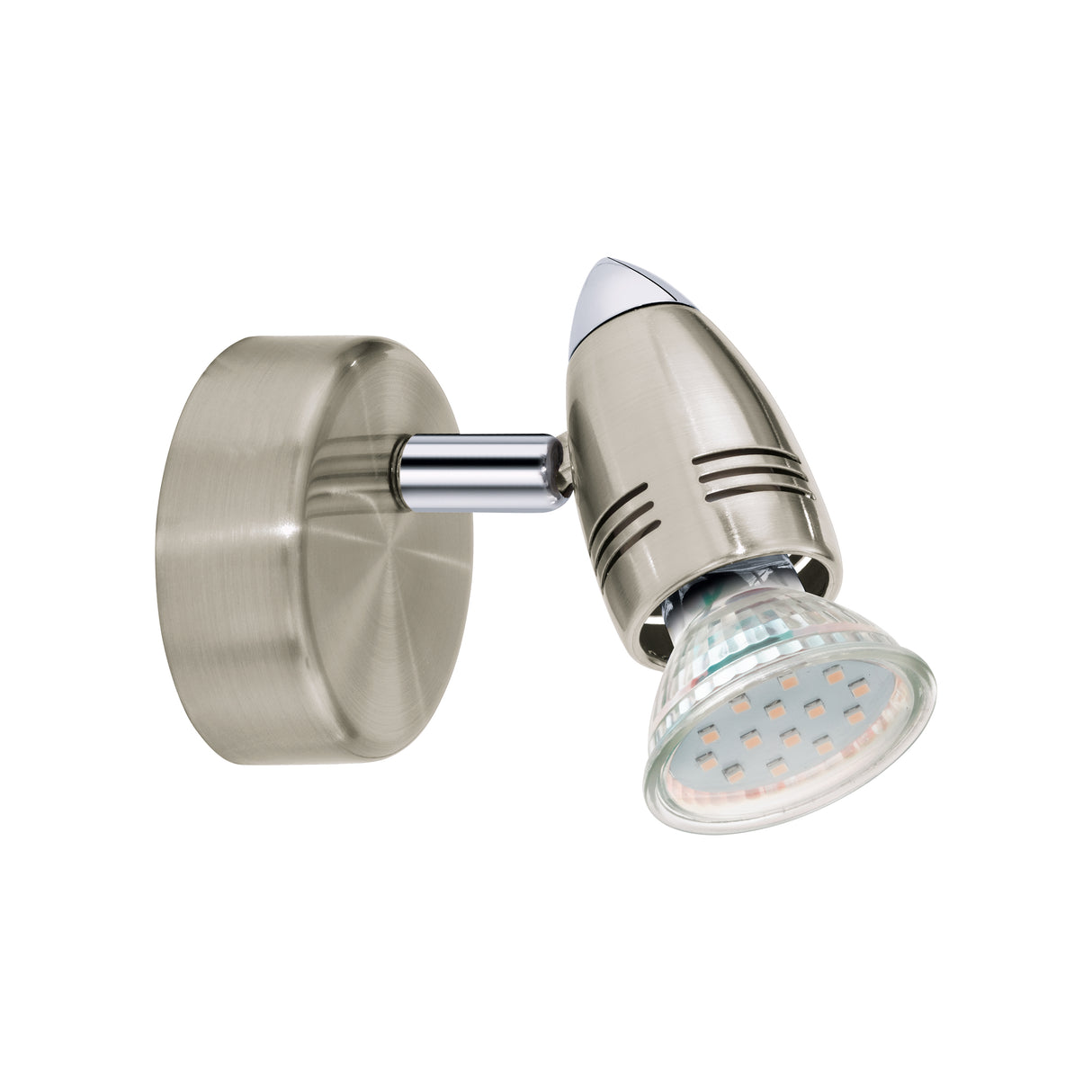 Eglo EU Magnum-LED Satin Nickel & Chrome Classic Single Spotlight
