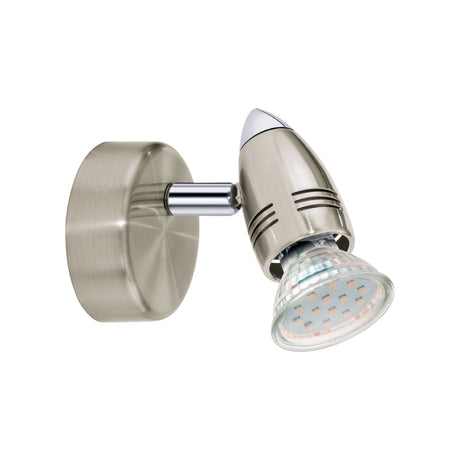 Eglo EU Magnum-LED Satin Nickel & Chrome Classic Single Spotlight