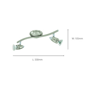 Eglo EU Magnum-LED Satin Nickel & Chrome Classic 2-Light Spotlight