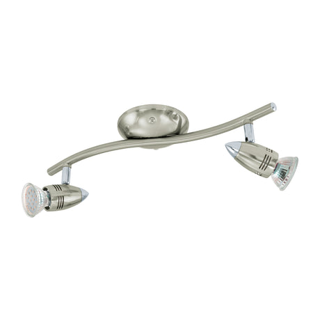 Eglo EU Magnum-LED Satin Nickel & Chrome Classic 2-Light Spotlight
