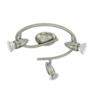 Eglo EU Magnum-LED Satin Nickel & Chrome Classic 3-Light Spotlight