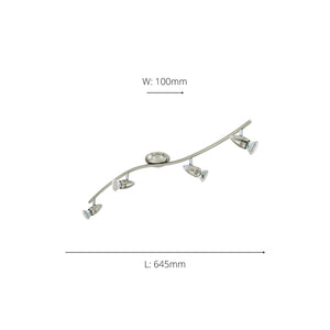 Eglo EU Magnum-LED Satin Nickel & Chrome Classic 4-Light Spotlight