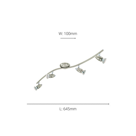 Eglo EU Magnum-LED Satin Nickel & Chrome Classic 4-Light Spotlight