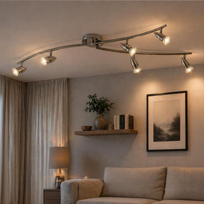 Eglo EU Magnum-LED Satin Nickel & Chrome Classic 6-Light Spotlight