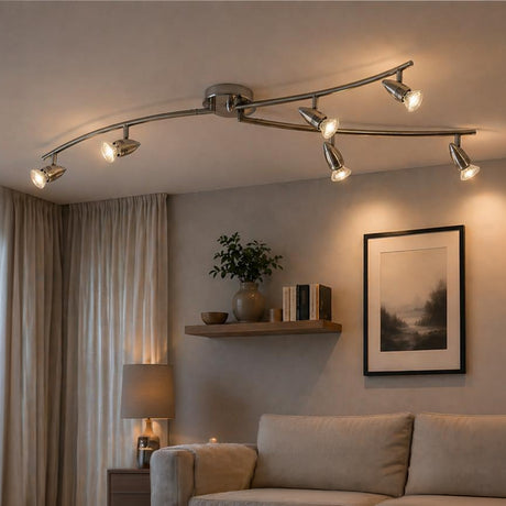 Eglo EU Magnum-LED Satin Nickel & Chrome Classic 6-Light Spotlight