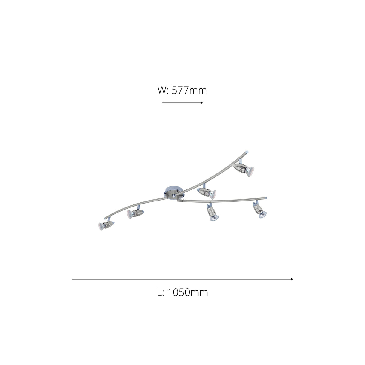 Eglo EU Magnum-LED Satin Nickel & Chrome Classic 6-Light Spotlight