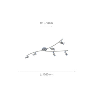 Eglo EU Magnum-LED Satin Nickel & Chrome Classic 6-Light Spotlight