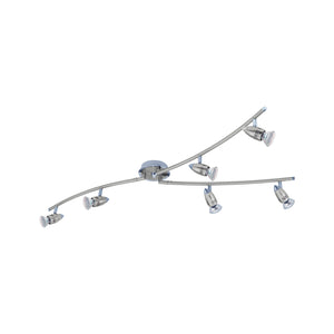Eglo EU Magnum-LED Satin Nickel & Chrome Classic 6-Light Spotlight