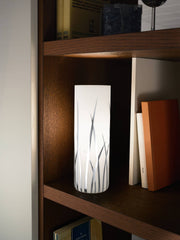 Eglo EU RIVATO Table Lamp – White Glass with Chrome Detail, E27, Inline Switch, Indoor Lighting