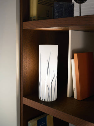 Eglo EU RIVATO Table Lamp – White Glass with Chrome Detail, E27, Inline Switch, Indoor Lighting