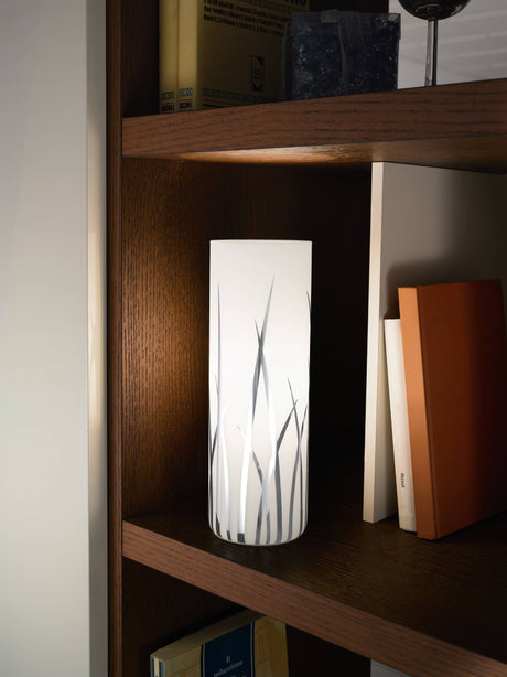 Eglo EU RIVATO Table Lamp – White Glass with Chrome Detail, E27, Inline Switch, Indoor Lighting