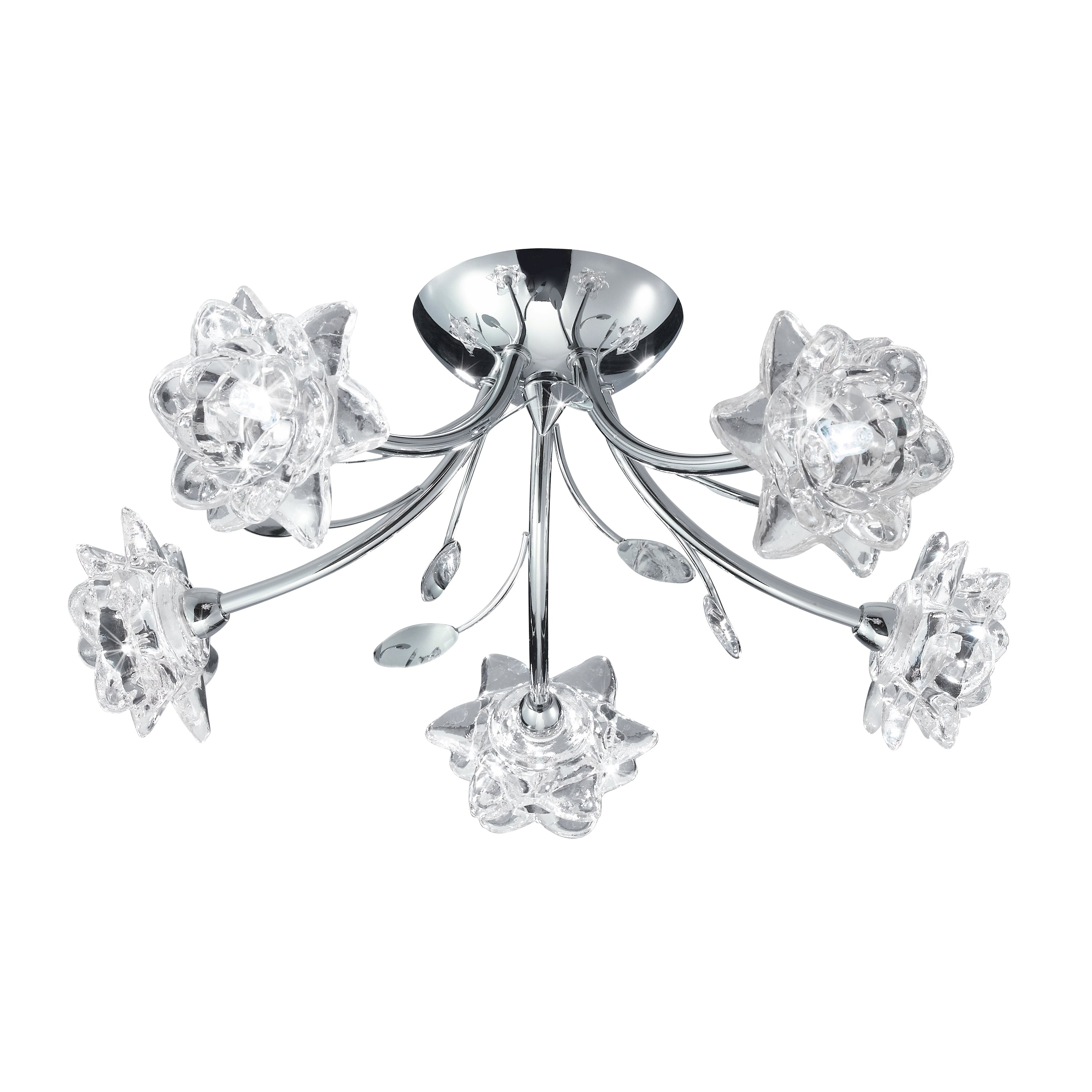 Bellis 5Lt Semi-Flush - Chrome & Clear Glass
