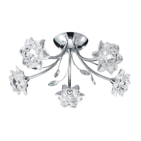 Bellis 5Lt Semi-Flush - Chrome & Clear Glass