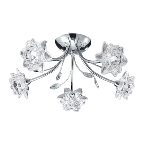 Bellis 5Lt Semi-Flush - Chrome & Clear Glass
