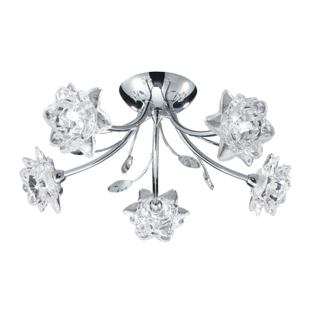 Bellis 5Lt Semi-Flush - Chrome & Clear Glass