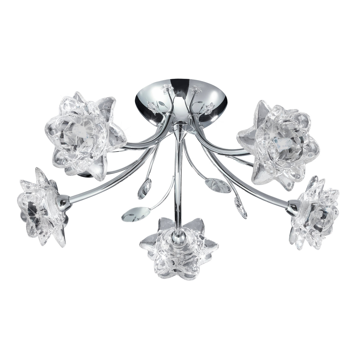 Searchlight Electric Bellis 5Lt Semi-Flush - Chrome & Clear Glass 9285-5CC