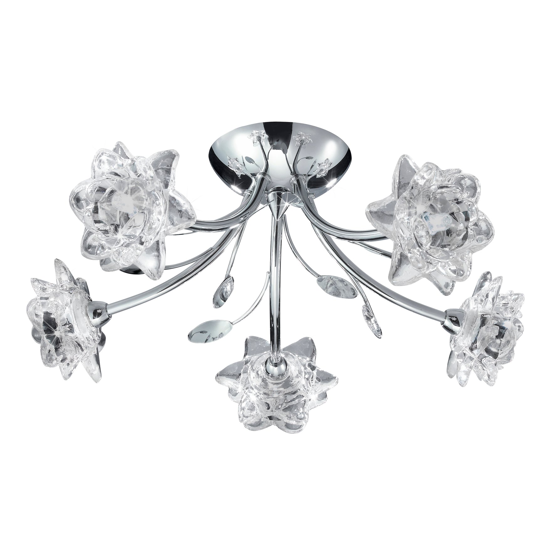 Searchlight Electric Bellis 5Lt Semi-Flush - Chrome & Clear Glass 9285-5CC
