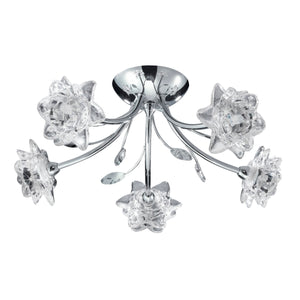 Searchlight Electric Bellis 5Lt Semi-Flush - Chrome & Clear Glass 9285-5CC