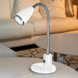 Eglo EU FOX Table Lamp – White & Chrome Steel, Adjustable Desk Light, GU10 LED, Indoor Lighting