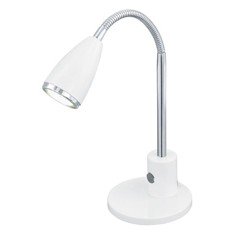 Eglo EU FOX Table Lamp – White & Chrome Steel, Adjustable Desk Light, GU10 LED, Indoor Lighting