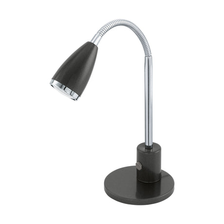 Eglo EU FOX Table Lamp – Anthracite & Chrome Steel, Adjustable Desk Light, GU10 LED, Indoor Lighting