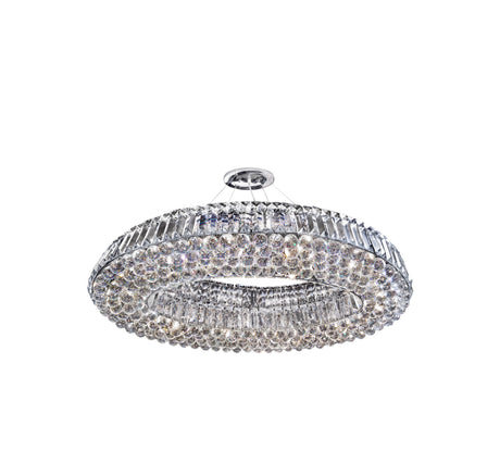 Vesuvius 10Lt Pendant - Chrome Metal & Clear Crystal