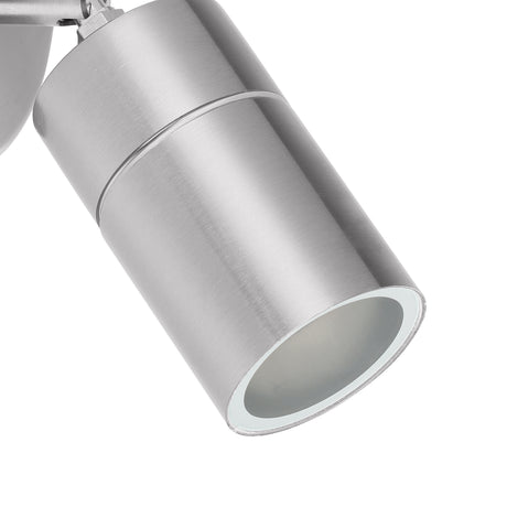 Eglo EU Stockholm 1 Stainless Steel & Glass Single Outdoor Wall Spotlight
