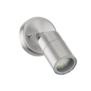 Eglo EU Stockholm 1 Stainless Steel & Glass Single Outdoor Wall Spotlight