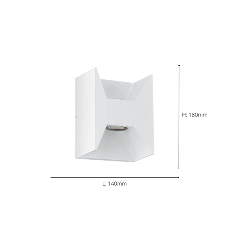Eglo EU Morino LED Outdoor Wall Light White Aluminium Warm White 3000K, IP44
