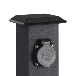 Eglo EU Park 4 Outdoor Plug Socket Post Black Steel Weather?Resistant Power Column, IP44 (400mm)