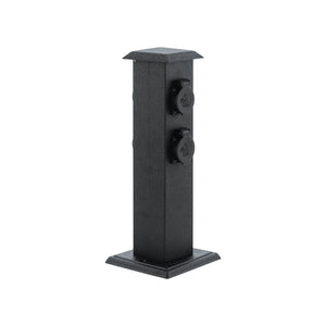 Eglo EU Park 4 Outdoor Plug Socket Post Black Steel Weather?Resistant Power Column, IP44 (400mm)