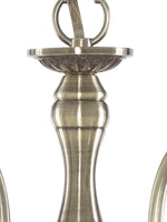 Searchlight Electric American Diner 3Lt Pendant - Antique Brass & Ribbed Glass 9343-3