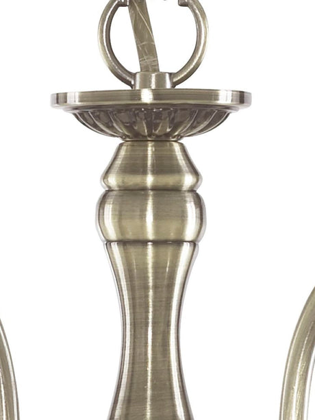 Searchlight Electric American Diner 3Lt Pendant - Antique Brass & Ribbed Glass 9343-3