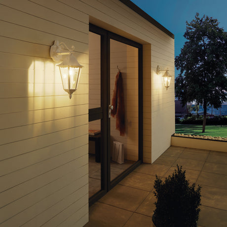 Eglo EU Navedo Exterior Aluminium White Outdoor Wall Down Light